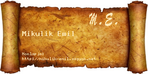 Mikulik Emil névjegykártya
